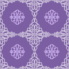 Bright seamless abstract pattern, purple lace elements.