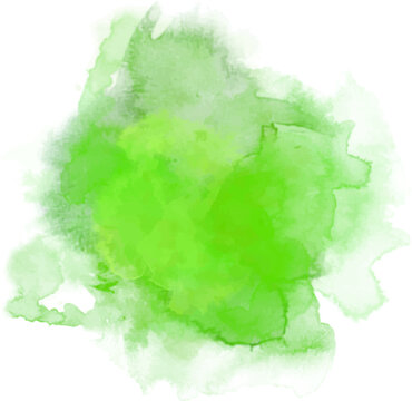 Green Water Color Graphic Brush Strokes Patches Effect Background.