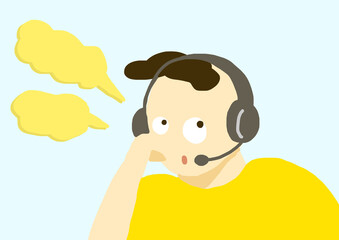 person talking over a headset