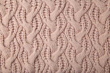 Beige knitted texture or background for text