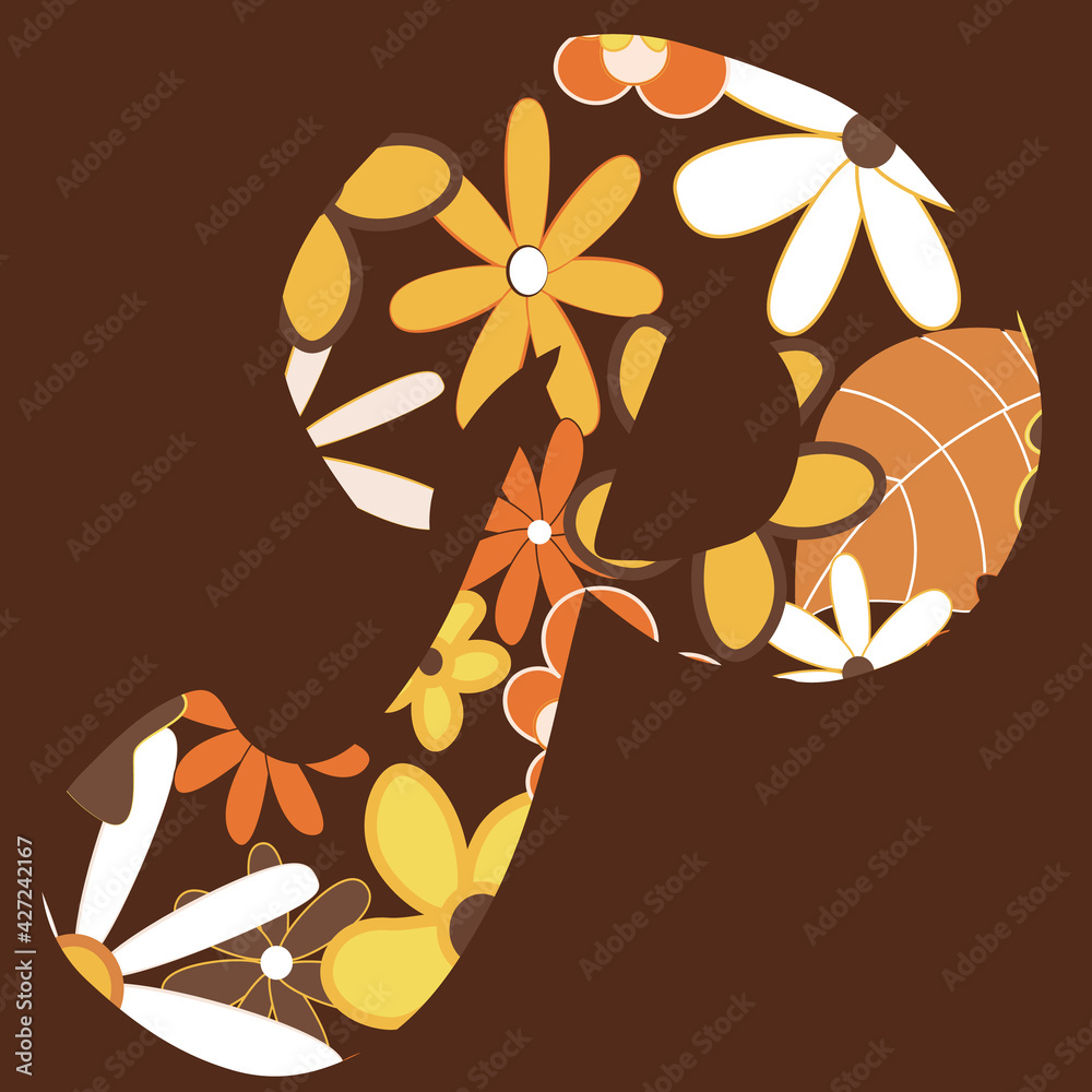 Poster retro letter p from the alphabet seamless repeat pattern print background