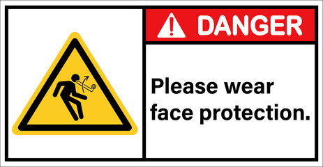 Be careful with objects hitting your face.,Danger sign