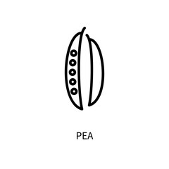 Pea Line Icon In A Simple Style. Vector sign in a simple style isolated on a white background. 64x64 pixel.