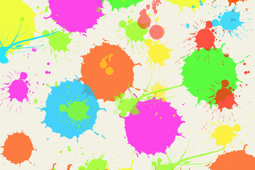 Different colors splashes on background with colorfull background