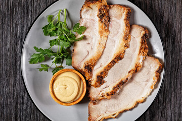 honey garlic baked pork ham, top view