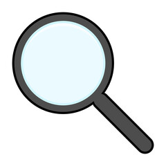 Magnifying glass icon. Vector illustration isolated on white background. Search symbol.