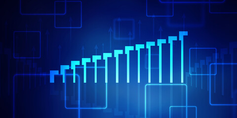 2d rendering Stock market online business concept. business Graph 