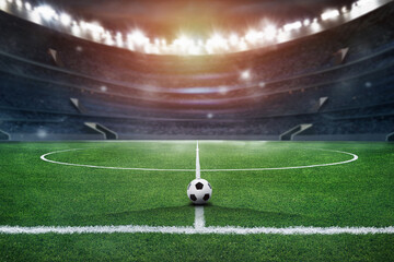 The imaginary football stadium is modelled and rendered.