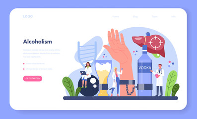 Addiction web banner or landing page. Idea of medical treatment