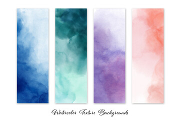 Set of colorful abstract stain watercolor background