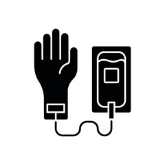 Blood Transfusion glyph icon. Surgical medicine. Thin line customizable illustration. Contour symbol. Vector isolated outline drawing.