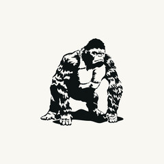a unique and easy-to-recognize gorilla vector.