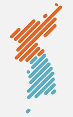 Simplicity modern abstract geometry North and South Korea map. Vector illustration.