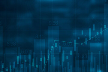 2d rendering Stock market online business concept. business Graph 