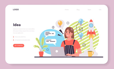 Idea web banner or landing page. Creative innovation and brainstorm.