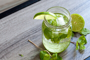 Refreshing lime mojito cocktail for summer