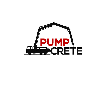 concrete pump vehicle for building construction logo template