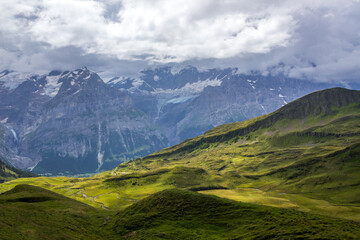 The Grindewald Valley and mountain pastures in Switzerland 