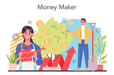 Making money concept. Idea of business development and investment