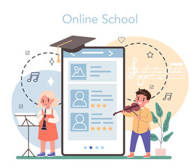 Musician online service or platform. Music artist playing instruments