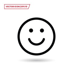 Smile icon vector. Face emoticon sign