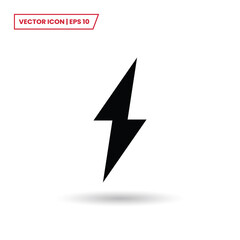 Lightning icon vector. Electric power sign