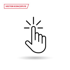 Hand cursor icon vector. Hand click sign
