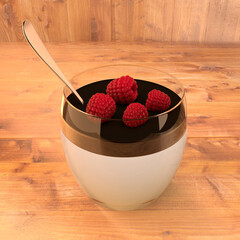 yogurt with raspberries