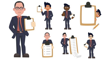 Set of funny cartoon manager
