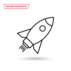 Rocket icon vector. Startup rocket sign