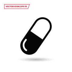 Capsule icon vector. Pill sign