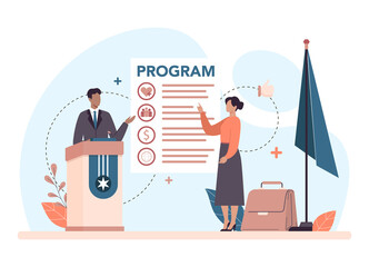 Politician concept. Idea of election and democratic governance.