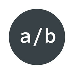 Ab testing round button. Clipart image isolated on white background