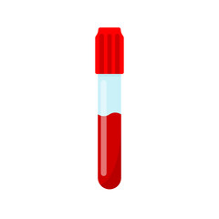 Blood test tube icon. Clipart image isolated on white background