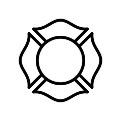 Firefighter Maltese Cross line icon. Clipart image isolated on white background - 427254977
