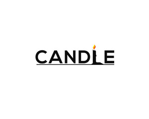 candle wordmark logo with letter L as lightened candle