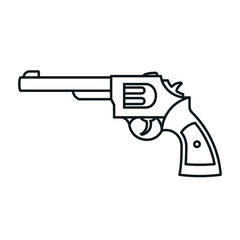 6 shooter gun line icon . Clipart image isolated on white background