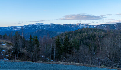 View from Brunkeberg, a village in the municipality of Kviteseid in County Vestfold og Telemark, Norway