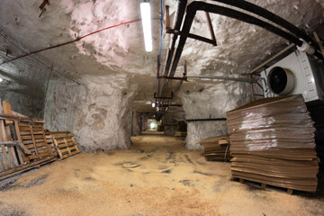 placing a large refrigerator in the mountain