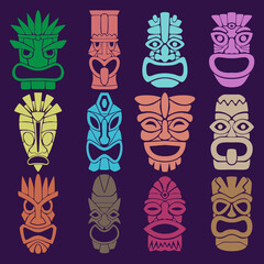 Wallpaper from a set of twelve pagan masks. The faces of various gods, spirits, and other mystical beings.