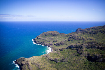 Aerial view of Na Pali Coast in Kauai, Hawaii