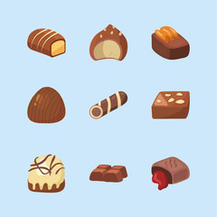 nine chocolates candies