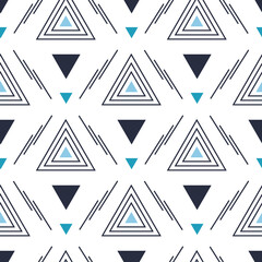 Geometric seamless pattern. Abstract background with triangles. Repeating texture. Vector illustration with geometric shapes. Modern ornament. Design paper, wallpaper, fabric.