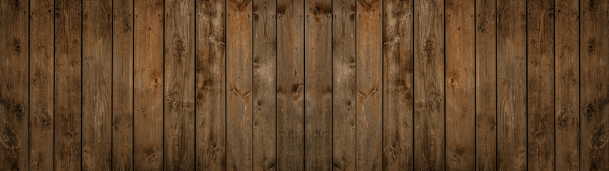 Fototapeta premium old brown rustic dark wooden texture - wood timber background panorama long banner..