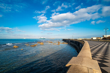 Obraz premium Seafront view from the Terrace Mascagni Livorno