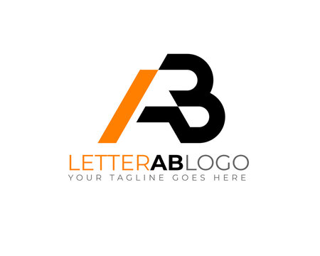 monogram anagram of letter A B in triangle shape