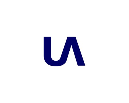 UA AU letter logo design vector template