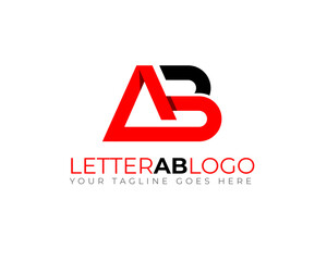 monogram anagram of letter A B in triangle shape