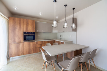 New modern kitchen. New home. Interior photography.