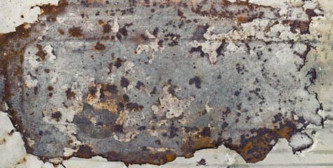 The corrosion rust background,  Paint debris from the metal surface